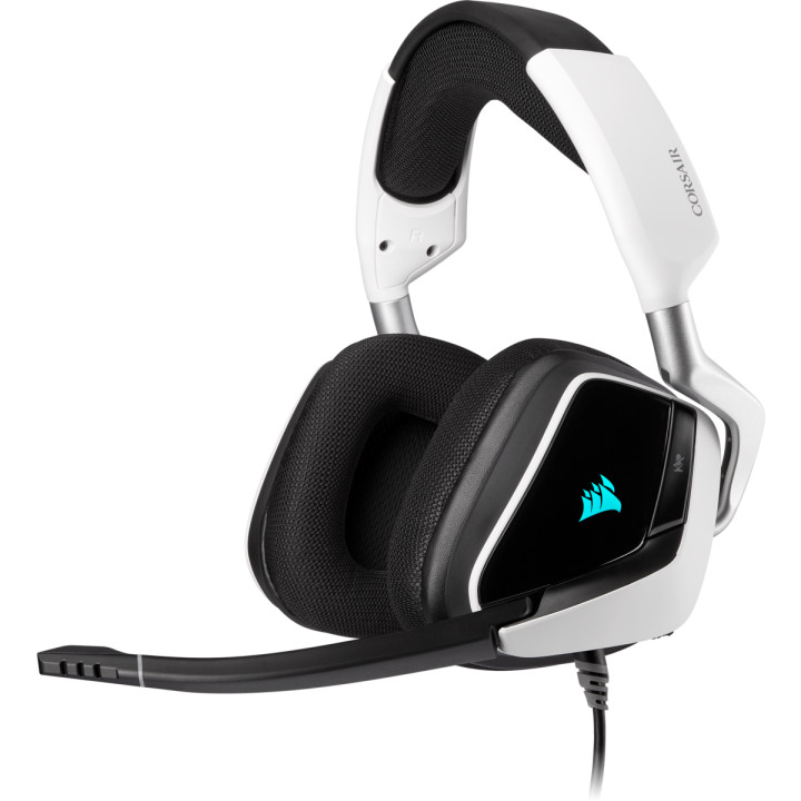 Геймърски слушалки Corsair VOID RGB ELITE USB бял - CA-9011204-EU