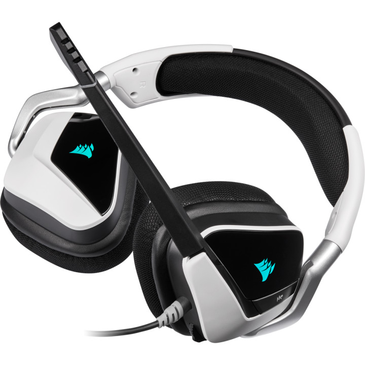 Геймърски слушалки Corsair VOID RGB ELITE USB бял - CA-9011204-EU