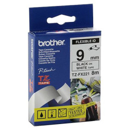 TZ Tape BROTHER 9mm Black on White, Flexible, for P-Touch