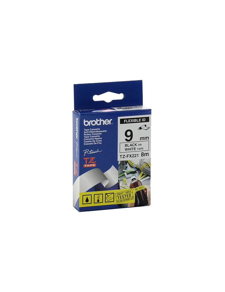TZ Tape BROTHER 9mm Black on White, Flexible, for P-Touch
