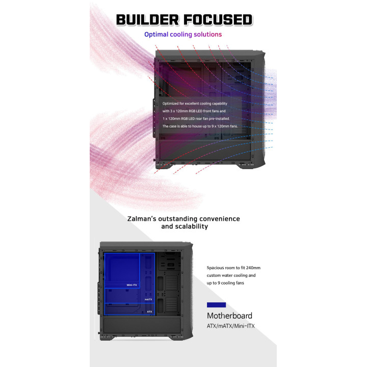 Кутия за компютър Zalman N5 MF RGB