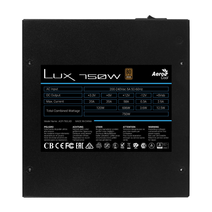 Захранване AeroCool LUX 750W Bronze - ACPB-LD75AEC.11