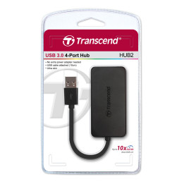 USB 3.0 4-портов хъб Transcend USB 3.0, 4-Port HUB, Ultra slim and portable, Black