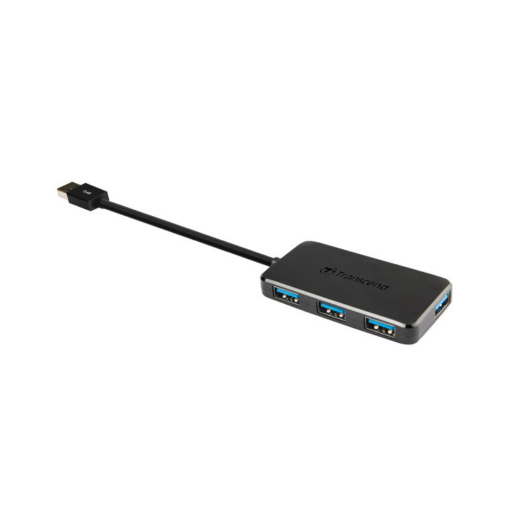 USB 3.0 4-портов хъб Transcend USB 3.0, 4-Port HUB, Ultra slim and portable, Black