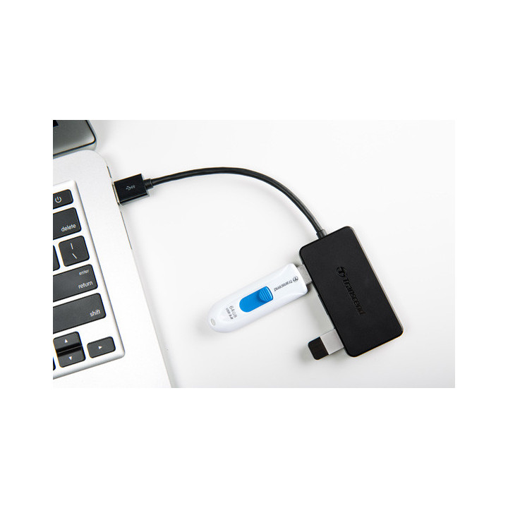 USB 3.0 4-портов хъб Transcend USB 3.0, 4-Port HUB, Ultra slim and portable, Black