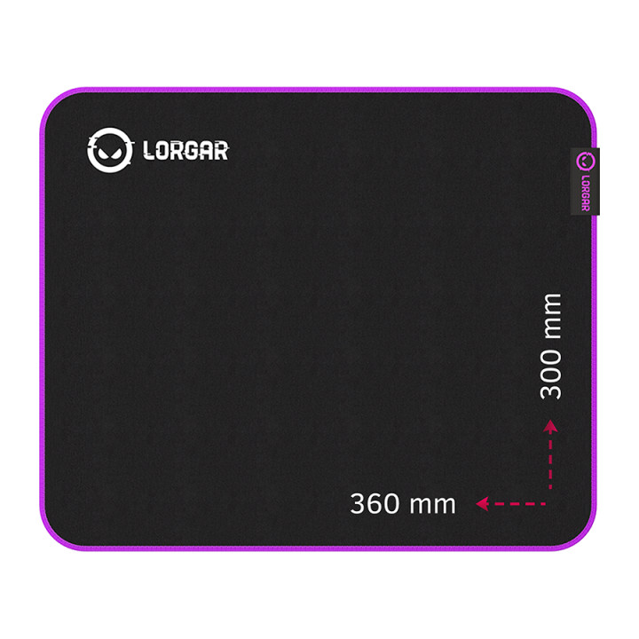 Геймърски пад Lorgar Main 313, High-speed surface, Purple anti-slip rubber base, size: 360mm x 300mm x 3mm - LRG-GMP313