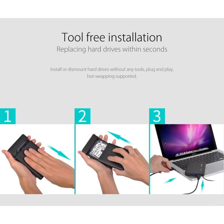 Кутия за твърд диск Orico 3.5" USB3.0 UASP black - 3588US3
