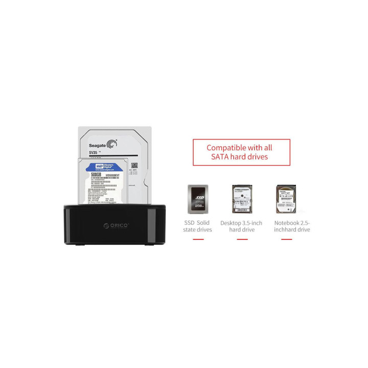 Докинг за диск Orico HDD/SSD 2 BAY Clone 2.5/3.5 USB3.0 - 6228US3-C