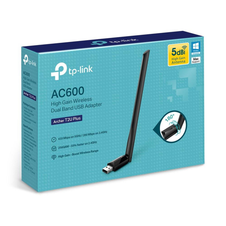 Безжичен адаптер TP-LINK Archer T2U PLUS AC600