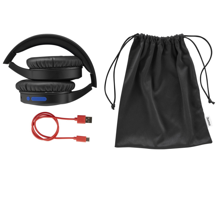 Bluetooth слушалки HAMA Spirit Focused, Over-Ear, ANC, Micro, Bag, Черни - HAMA-184160