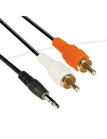 Аудио кабел VCom 3.5mm Stereo M / 2x RCA M - CV212-1.8m