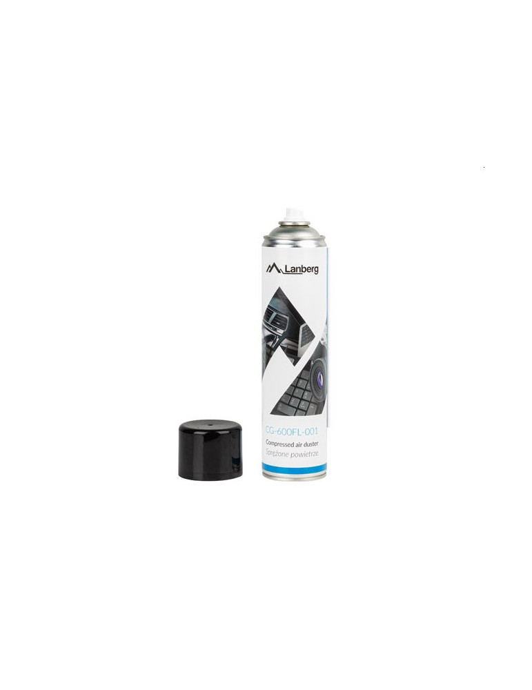 Сгъстен въздух за почистване на клавиатури и вентилатори Lanberg Compressed Air Duster 600 ml - CG-600FL-001