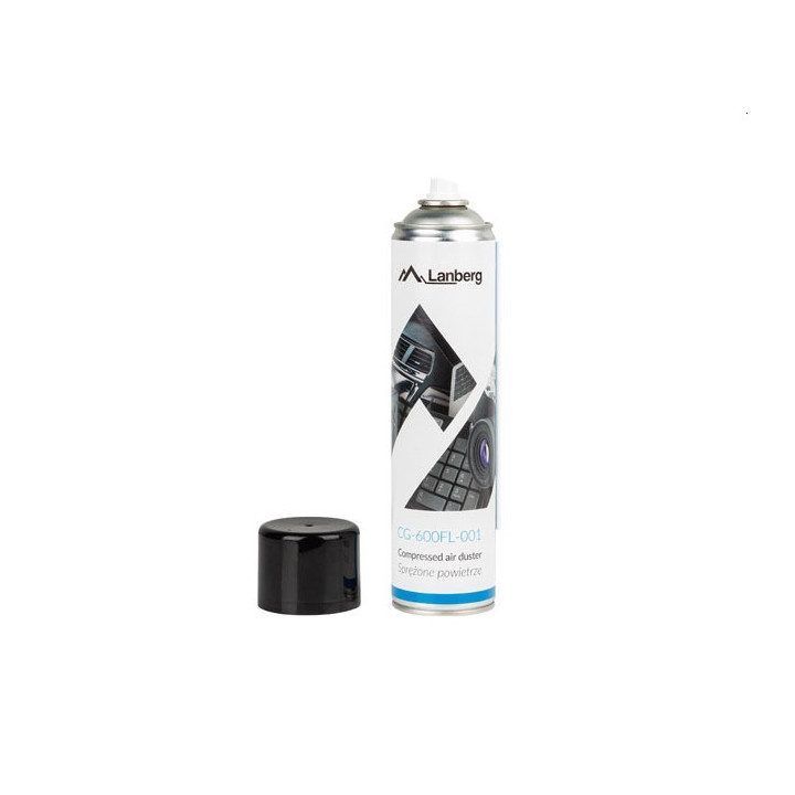 Сгъстен въздух за почистване на клавиатури и вентилатори Lanberg Compressed Air Duster 600 ml - CG-600FL-001