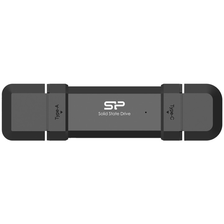 Външен SSD диск Silicon Power 500GB DS72 Dual USB-C/USB 3.2 Gen 2, Steam Deck and iPhone 15 Pro, R/W: up to 1050MB/s  850MB/s, Black - SP500GBUC3S72V1K