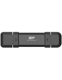 Външен SSD диск Silicon Power 500GB DS72 Dual USB-C/USB 3.2 Gen 2, Steam Deck and iPhone 15 Pro, R/W: up to 1050MB/s  850MB/s, Black - SP500GBUC3S72V1K