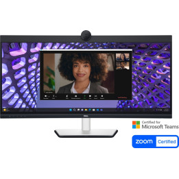 Конферентен монитор Dell P3424WEB, 34" Curved, WQHD AG, IPS, 21:9, 5ms, 99% sRGB, HDMI, DP, USB-C, USB 3.2 hub, RJ45, ComfortView Plus, Black