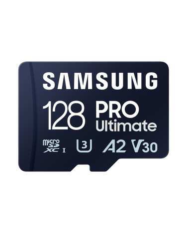 SD карта Samsung 128GB micro SD Card PRO Ultimate with Adapter , UHS-I, Read 200MB/s - Write 130MB/s, U3, V30, A2 - MB-MY128SA/WW