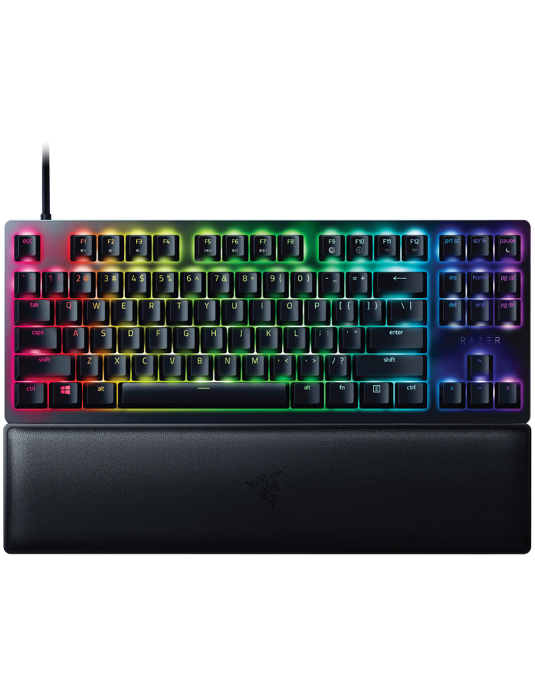 Геймърска клавиатура Razer Huntsman V2 Tenkeyless, Clicky Optical Switch, US Layout, Doubleshot PBT Keycaps, Razer Chroma RGB - RZ03-03940300-R3M1