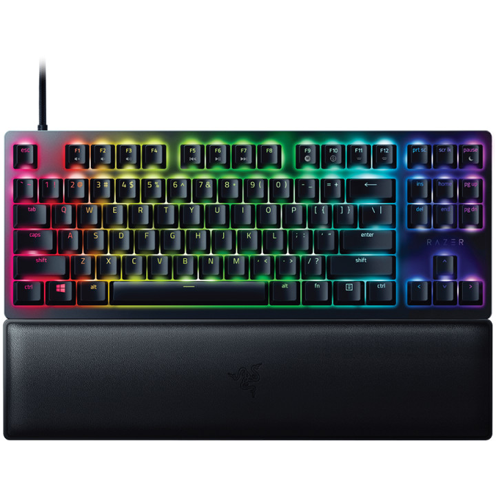 Геймърска клавиатура Razer Huntsman V2 Tenkeyless, Clicky Optical Switch, US Layout, Doubleshot PBT Keycaps, Razer Chroma RGB - RZ03-03940300-R3M1