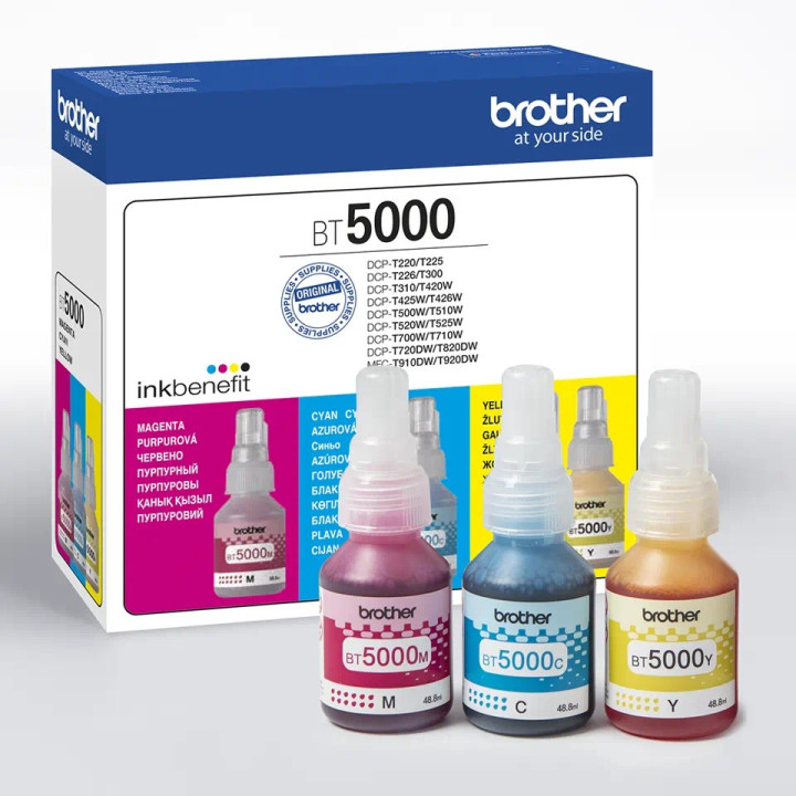 Консумативи за мастилоструен печат Brother Value Pack BT5000C, BT5000M, BT5000Y Ink Bottle for T420,T426,T520,T720,T920 - BT5000CLVAL