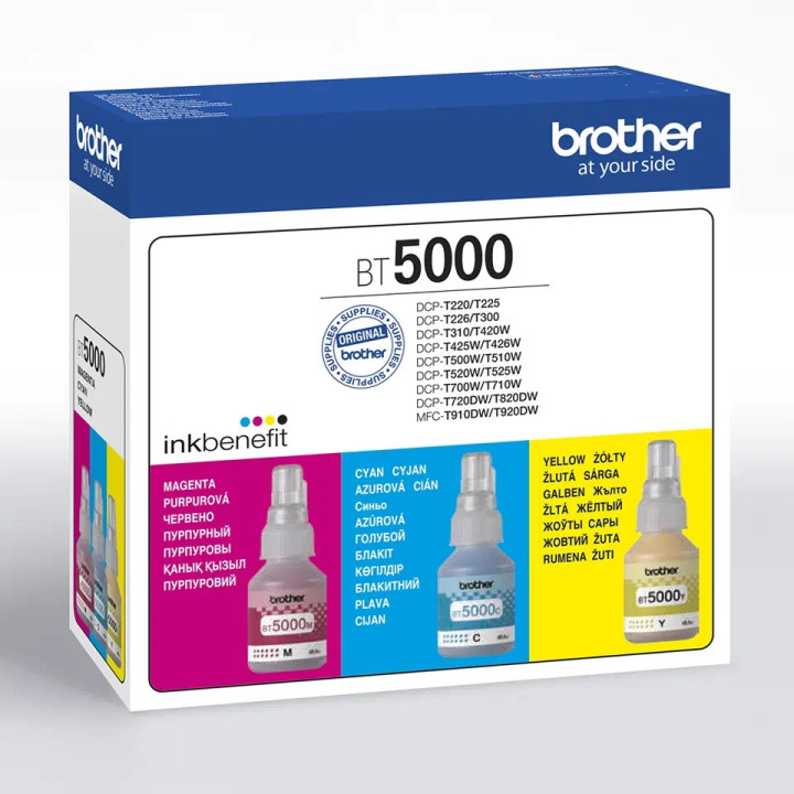 Консумативи за мастилоструен печат Brother Value Pack BT5000C, BT5000M, BT5000Y Ink Bottle for T420,T426,T520,T720,T920 - BT5000CLVAL