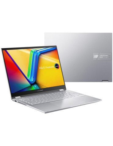 Лаптоп Asus VivoBook S14 FLIP TN3402YA-OLED-KN731W, AMD Ryzen 7 7730U, 14" 2.8K OLED 16:10 Touch, 8GB RAM, 512GB SSD, Win 11 Home - 90NB1112-M002D0