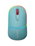 Bluetooth мишка Canyon MW-22, 2 in 1, 4 бутона, DPI 800/1200/1600, BT/ 2.4GHz, 650mAh Li-poly батерия, RGB backlight, Dark cyan - CNS-CMSW22DC