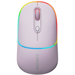 Bluetooth мишка Canyon MW-22, 2 in 1, 4 бутона, DPI 800/1200/1600, BT/ 2.4GHz, 650mAh Li-poly батерия, RGB backlight, Pearl rose - CNS-CMSW22PR