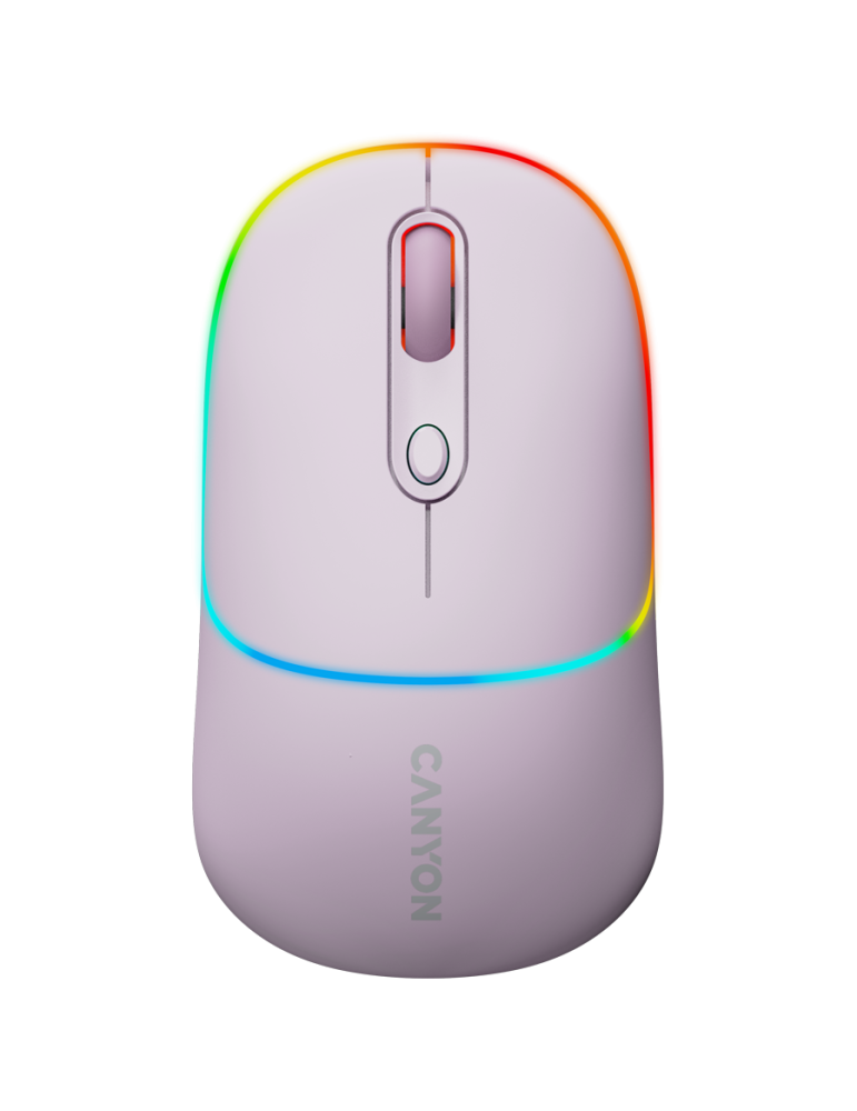 Bluetooth мишка Canyon MW-22, 2 in 1, 4 бутона, DPI 800/1200/1600, BT/ 2.4GHz, 650mAh Li-poly батерия, RGB backlight, Pearl rose - CNS-CMSW22PR