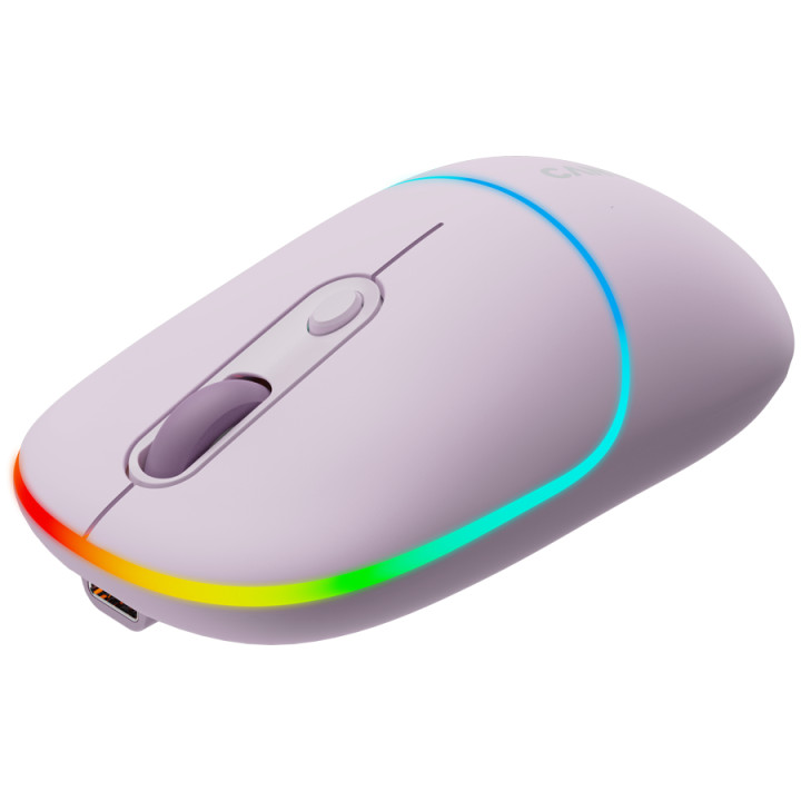 Bluetooth мишка Canyon MW-22, 2 in 1, 4 бутона, DPI 800/1200/1600, BT/ 2.4GHz, 650mAh Li-poly батерия, RGB backlight, Pearl rose - CNS-CMSW22PR