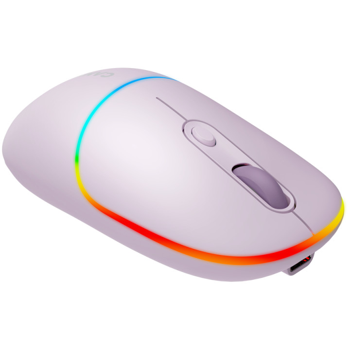 Bluetooth мишка Canyon MW-22, 2 in 1, 4 бутона, DPI 800/1200/1600, BT/ 2.4GHz, 650mAh Li-poly батерия, RGB backlight, Pearl rose - CNS-CMSW22PR