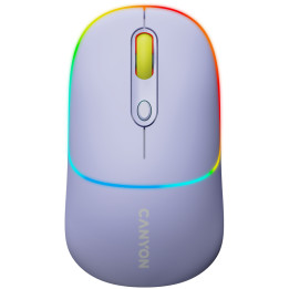 Bluetooth мишка Canyon MW-22, 2 in 1 , 4 бутона, DPI 800/1200/1600, BT/ 2.4GHz, 650mAh Li-poly батерия, RGB backlight, Mountain lavender - CNS-CMSW22ML