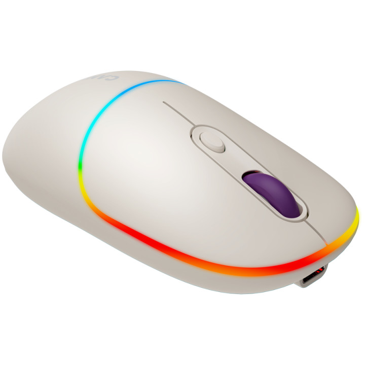 Bluetooth мишка Canyon MW-22, 2 in 1, 4 бутона, DPI 800/1200/1600, BT/ 2.4GHz, 650mAh Li-poly батерия, RGB backlight, Rice - CNS-CMSW22RC