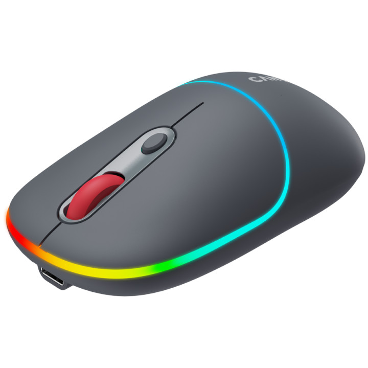 Bluetooth мишка Canyon MW-22, 2 in 1, 4 бутона, DPI 800/1200/1600, BT/ 2.4GHz, 650mAh Li-poly батерия, RGB backlight, Dark grey - CNS-CMSW22DG