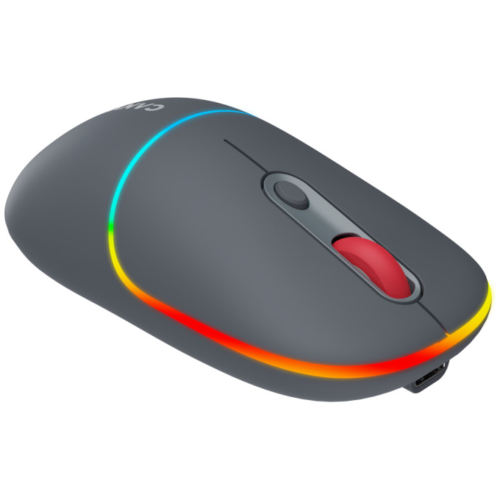 Bluetooth мишка Canyon MW-22, 2 in 1, 4 бутона, DPI 800/1200/1600, BT/ 2.4GHz, 650mAh Li-poly батерия, RGB backlight, Dark grey - CNS-CMSW22DG