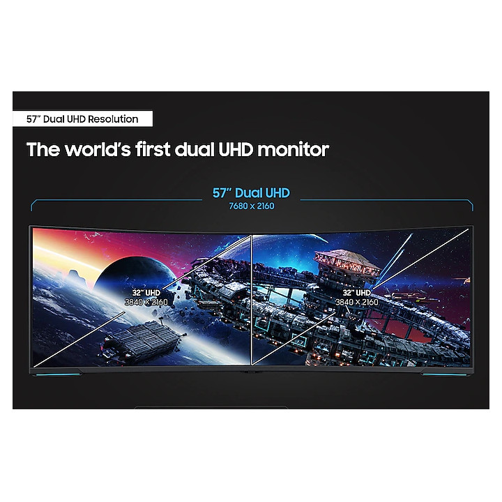 Монитор Samsung Odyssey Neo G9 G95NC 57" Mini-LED Quantum Dot DUAL UHD 7680 x 2160, 240 Hz, 1ms, FreeSync Premium Pro - LS57CG952NUXEN