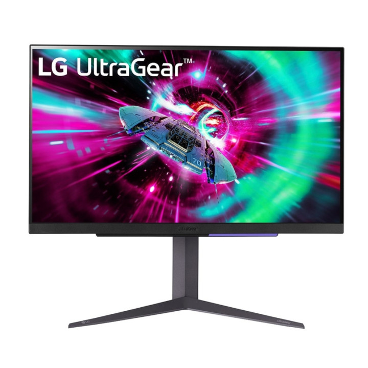 Монитори LG 27GR93U-B, 27", UltraGear IPS 1ms, AG, UHD 4K (3840x2160), 144Hz, HDR 400, DCI-P3 95%, USB3.0, VRR, AMD Free-sync, NVIDIA G-Sync, HDMI, DP, Black