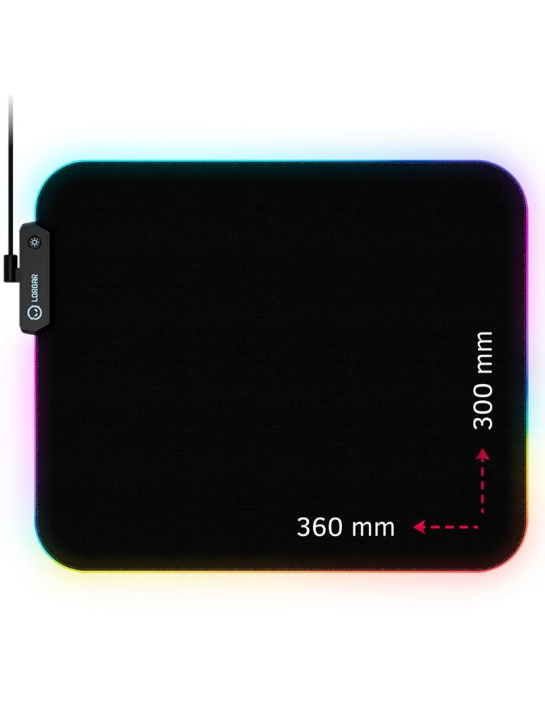 Геймърски пад Lorgar Steller 913, High-speed surface, anti-slip rubber base, RGB backlight, USB connection, Lorgar WP Gameware support, size: 360mm x 300mm x 3mm - LRG-GMP913