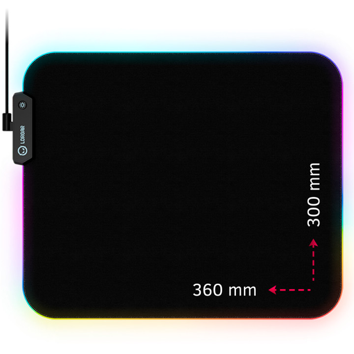 Геймърски пад Lorgar Steller 913, High-speed surface, anti-slip rubber base, RGB backlight, USB connection, Lorgar WP Gameware support, size: 360mm x 300mm x 3mm - LRG-GMP913