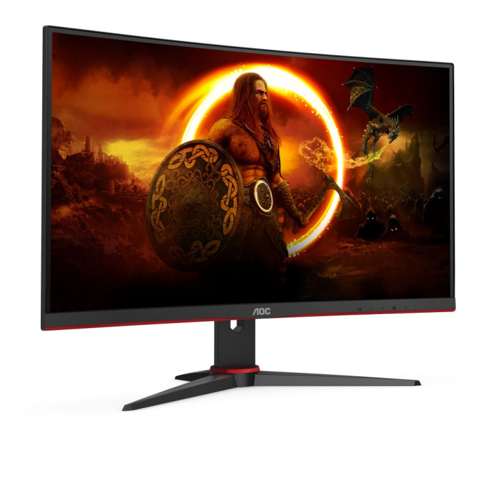Монитор AOC C27G2E/BK, 27" Curved 1500R VA WLED, 1920x1080, 165Hz, 4ms GtG, 1ms MPRT, 250cd m/2, 4000:1, DCR 80M:1, Adaptive Sync, FlickerFree, Low Blue Light, Tilt, D-SUB, 2xHDMI, DP