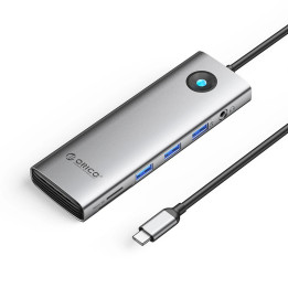 Докинг станция Orico Type-C Docking Station Power Distribution 100W - HDMI, Type-C x 1, USB3.0 x 3, LAN 1000Mbps Gigabit, SD/TF, VGA, Audio - PW11-10P-GY