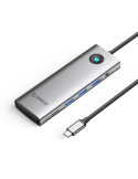 Докинг станция Orico Type-C Docking Station Power Distribution 100W - HDMI, Type-C x 1, USB3.0 x 3, LAN 1000Mbps Gigabit, SD/TF, VGA, Audio - PW11-10P-GY