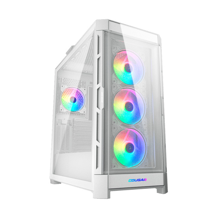 Кутия за компютър Cougar DUOFACE PRO RGB White, Mid-Tower, Tempered Glass + Airflow front panels, 4x 120mm ARGB fans - CG385AD100002