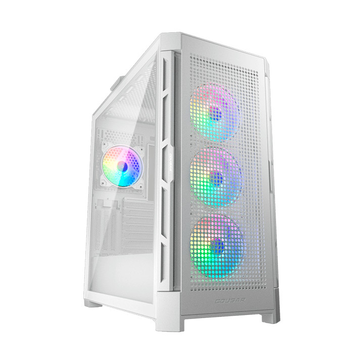 Кутия за компютър Cougar DUOFACE PRO RGB White, Mid-Tower, Tempered Glass + Airflow front panels, 4x 120mm ARGB fans - CG385AD100002