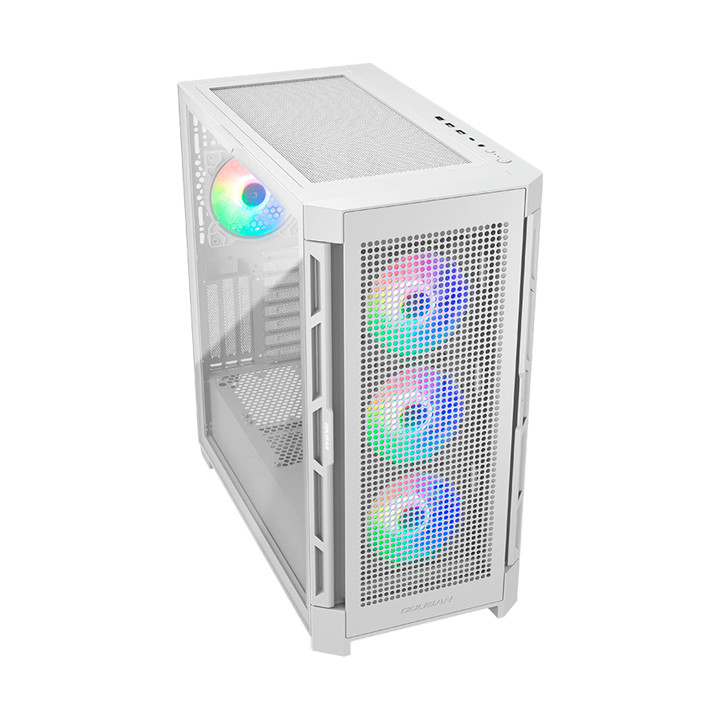 Кутия за компютър Cougar DUOFACE PRO RGB White, Mid-Tower, Tempered Glass + Airflow front panels, 4x 120mm ARGB fans - CG385AD100002
