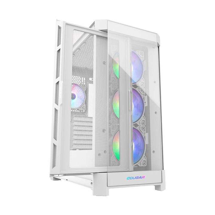 Кутия за компютър Cougar DUOFACE PRO RGB White, Mid-Tower, Tempered Glass + Airflow front panels, 4x 120mm ARGB fans - CG385AD100002