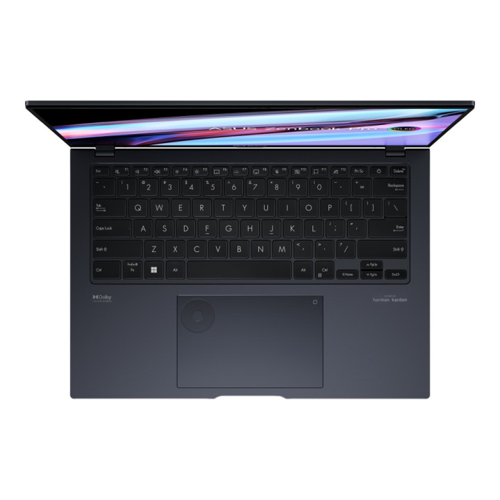 Лаптоп Asus Zenbook Pro OLED UX6404VV-OLED-P941X, Intel I9-13900H, 14.5" OLED WQXGA+ 16:10, 32GB DDR5 RAM, 1TB SSD, RTX 4060 8GB GDDR6, DIALPAD, Win11 Pro, Bag, Tech Black - 90NB11J1-M00350