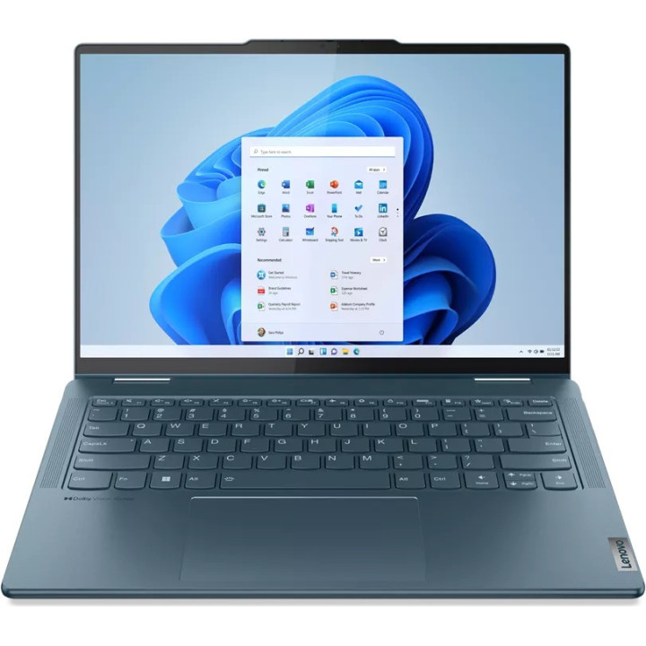 Лаптоп Lenovo Yoga 7, Intel i5-1340P, 14 '' WUXGA OLED 400nits Glossy, 100% DCI-P3, TUV Low Blue Light, Glass, 10-point Multi-touch, 16GB RAM, 512GB SSD, Win 11 Home - 82YL0030BM