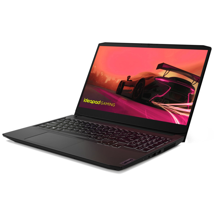 Лаптоп Lenovo IdeaPad GAMING 3, AMD Ryzen 5 5600H, 15.60" FHD IPS 250nits AG 45% NTSC 60Hz, 8GB RAM, 512GB SSD, NVIDIA GeForce GTX 1650 4GB GDDR6 - 82K2024FBM