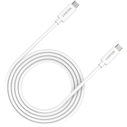 Кабел Canyon UC-42, U4-CC-5A2M-E, USB4 TYPE-C to TYPE-C cable assembly 20G 2m 5A 240W(ERP) with E-MARK, CE, ROHS, white - CNS-USBC42W